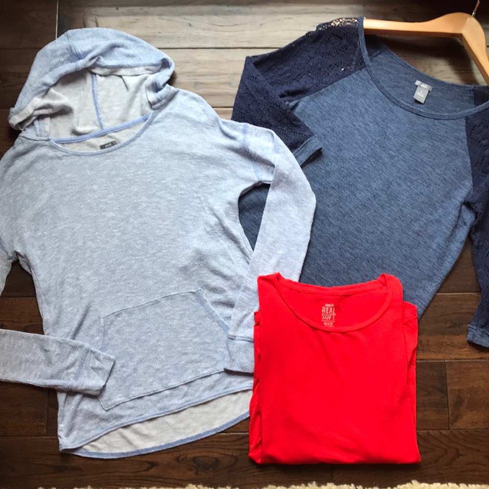 Aerie bundle hooded sweater lace raglan real soft